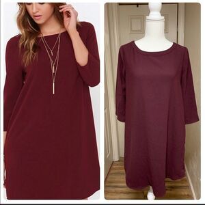 BB DAKOTA Maroon Shift Dress